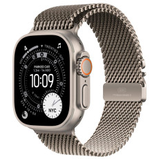 Apple Watch Ultra 3 Natural Titanium, Natural Titanium Milanese Loop, (Large), LTE