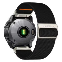 Ремінець для годинника Garmin - QuickFit 26mm, Elastic Strap, Black\Silver