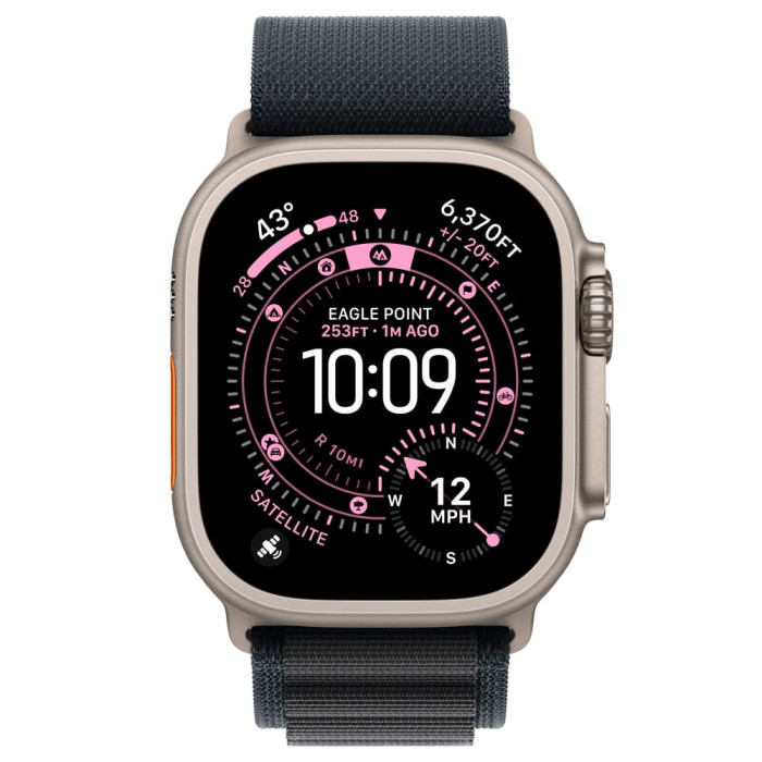 Apple Watch Ultra 3 Natural Titanium, Black Alpine Loop, (Medium), LTE
