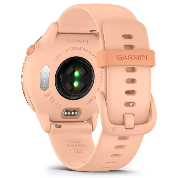Смарт-годинник Garmin Vivoactive 6 Metallic Pink Dawn with Bone Silicone Band