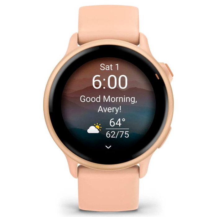 Смарт-годинник Garmin Vivoactive 6 Metallic Pink Dawn with Bone Silicone Band