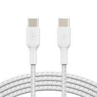 Кабель USB-C to USB-C - Belkin, Braided 1m, White