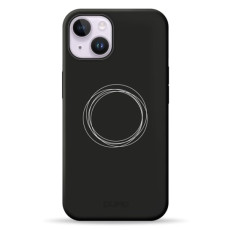 Чохол для iPhone 14 - Pump Silicone Minimalistic MagSafe, Circles on Dark