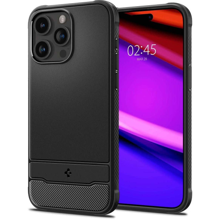 Чохол для iPhone 15 Pro - Spigen Rugged Armor MagSafe, Matte Black
