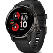 Смарт-годинник Garmin Venu 2 Plus Slate S. Steel Bezel w. Black Case and S. Band