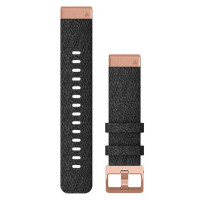 Ремінець для годинника Garmin - QuickFit 20mm, Hard Nylon with Rose Gold Hardware, Heathered Black