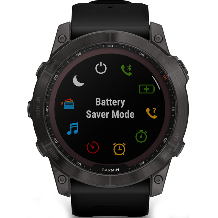 Смарт-годинник Garmin Fenix 7X Sapphire Solar Carbon Gray DLC Titanium with Black Band