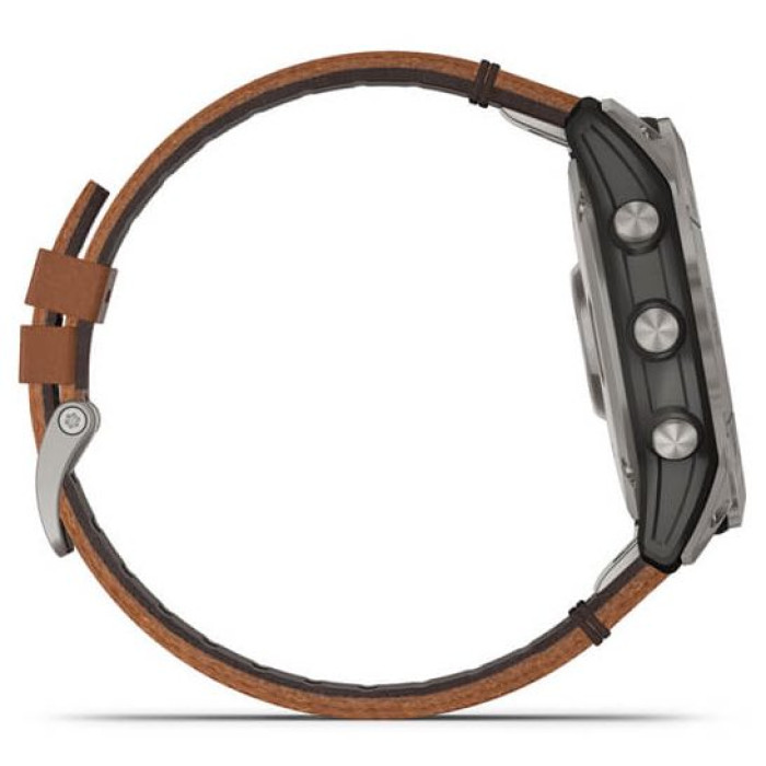 Смарт-годинник Garmin Fenix 7X Sapphire Solar Titanium with Chestnut Leather Band