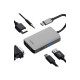 Хаб 5in1 - WIWU Alpha, USB-C to USB+USB-C+VGA+HDMI+3.5mm, Gray