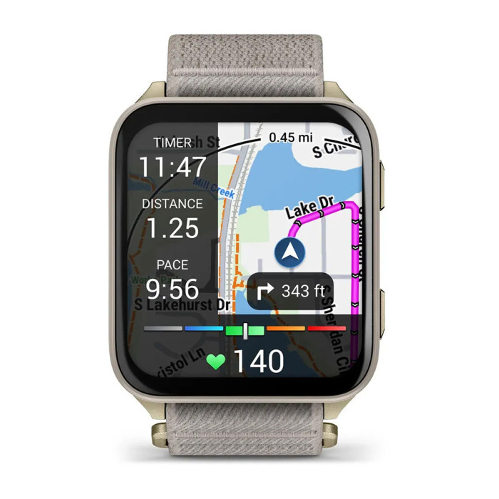 Смарт-годинник Garmin Venu X1 Soft Gold Titanium and French Grey Nylon Band