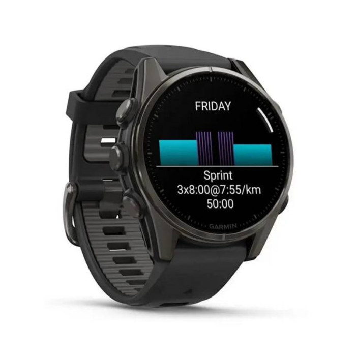 Смарт-годинник Garmin Fenix 8 47mm Solar Sapphire Titanium w. Amp Yellow/Graphite Silicone Band