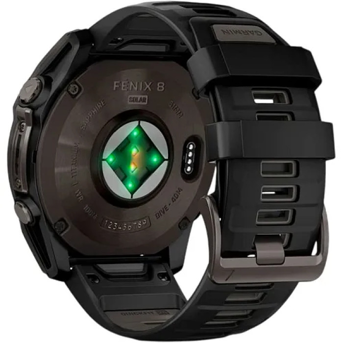 Смарт-годинник Garmin Fenix 8 47mm Solar Sapphire Titanium w. Amp Yellow/Graphite Silicone Band