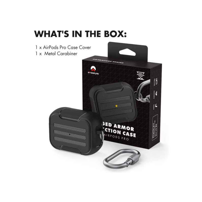 Чохол для Apple AirPods Pro - AHA Style Rugged Hard-Shell Case, Black
