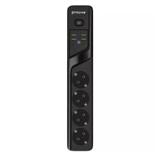 Мережевий фільтр Proove Power Strip P-04 (4 розетки + 4 USB + 2 Type-C) 3m Black