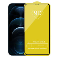 Захисне скло для iPhone 12 / 12 Pro - 9D Black (OEM)