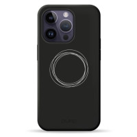 Чохол для iPhone 14 Pro - Pump Silicone Minimalistic MagSafe, Circles on Dark