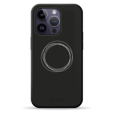 Чохол для iPhone 14 Pro - Pump Silicone Minimalistic MagSafe, Circles on Dark