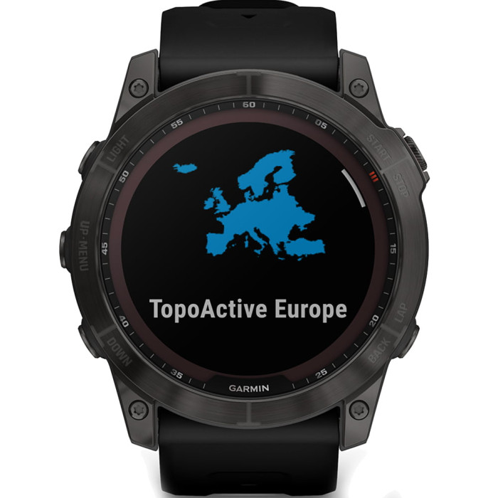 Смарт-годинник Garmin Fenix 7X Sapphire Solar Carbon Gray DLC Titanium with Black Band Вживаний