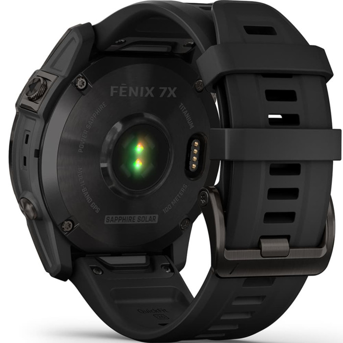 Смарт-годинник Garmin Fenix 7X Sapphire Solar Carbon Gray DLC Titanium with Black Band Вживаний