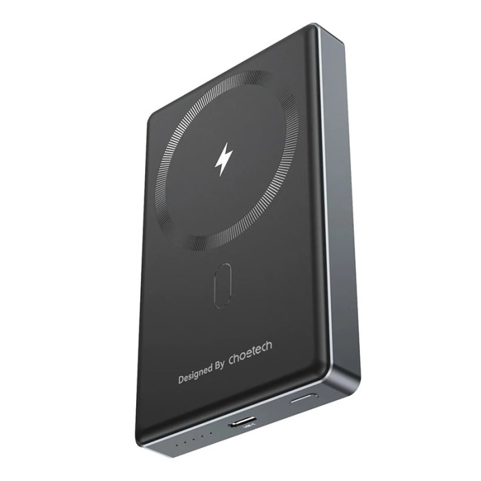 Додатковий аккумулятор Choetech 10000mAh Ultra-Thin Magnetic PD 20W Black
