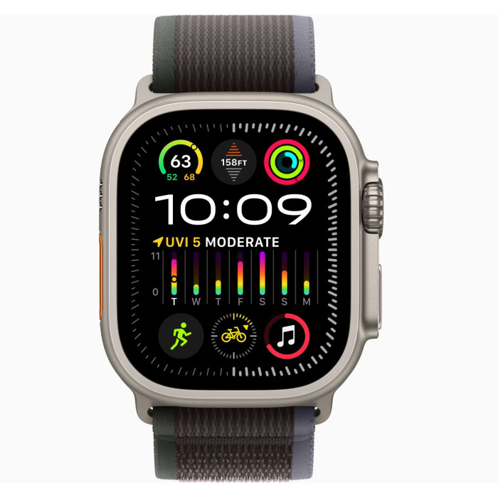 Apple Watch Ultra 2 Natural Titanium, Blue / Black Trail Loop (S/M)