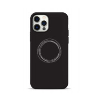 Чохол для iPhone 12/12 Pro - Pump Silicone Minimalistic, Circles on Dark