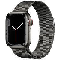 Apple Watch S7 41mm Graphite Stainless Steel, Graphite Milanese Loop