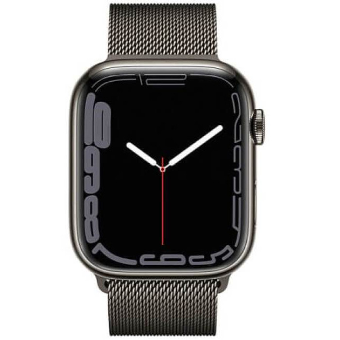 Apple Watch S7 41mm Graphite Stainless Steel, Graphite Milanese Loop