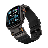 Ремінець для Apple Watch - 42/44/45/46/49mm, Armor Pro Silicone Band, Black / Black