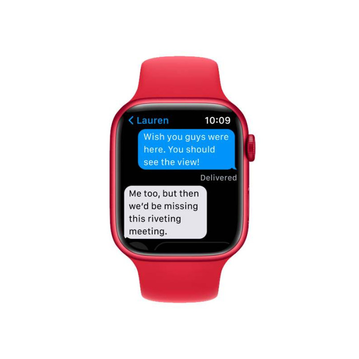Apple Watch S7 45mm Red, Red Sport Band LTE Вживаний (б/в)