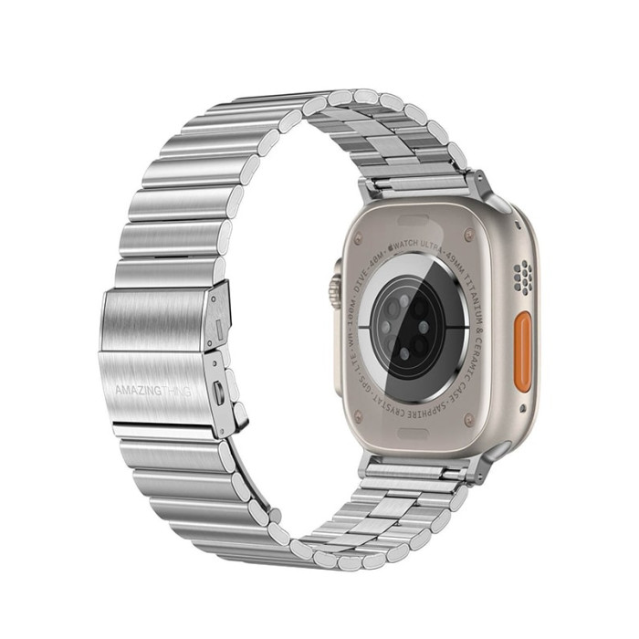 Ремінець для Apple Watch - 42/44/45/46/49mm, AmazingThing Titan Steel Band, Grey