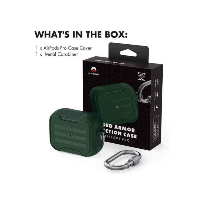 Чохол для Apple AirPods Pro - AHA Style Rugged Hard-Shell Case, Green