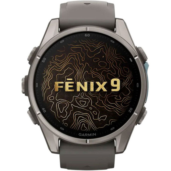 Смарт-годинник Garmin Fenix 9 43mm AMOLED Titanium with Pebble Gray Silicone Band