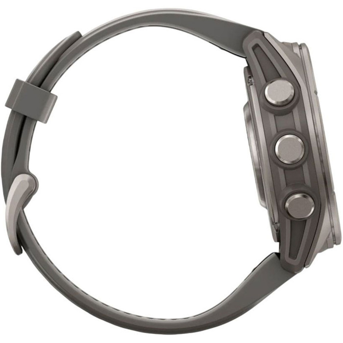 Смарт-годинник Garmin Fenix 9 43mm AMOLED Titanium with Pebble Gray Silicone Band
