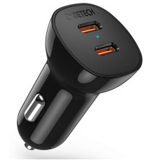 АЗП Choetech 40W Dual Type-C Fast Car Charger Black