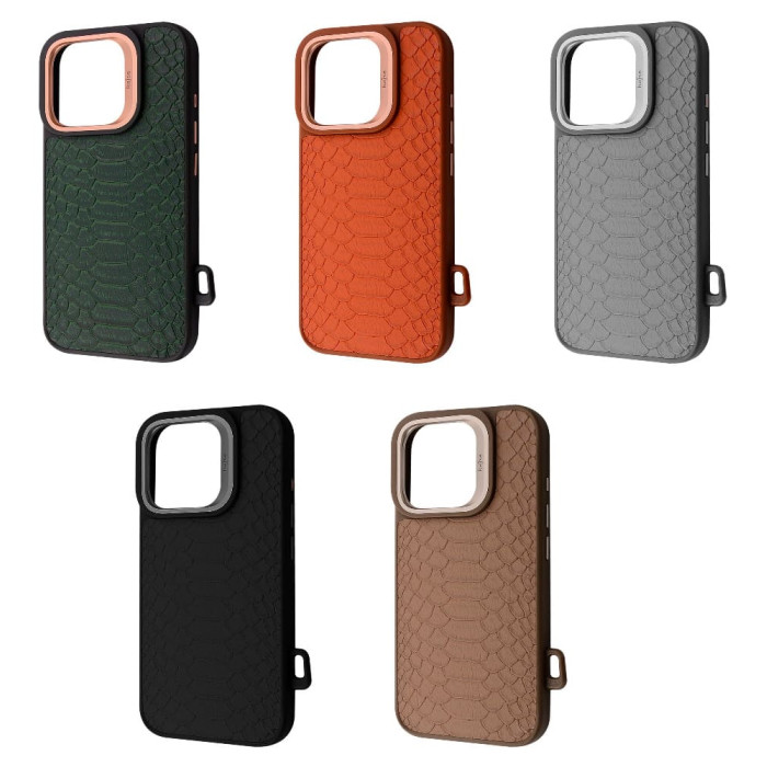 Чохол для iPhone 16 Pro Max - Kajsa Snake Pattern Ring MagSafe, Desert Titanium