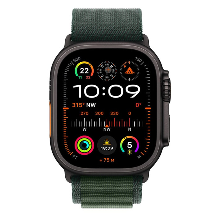 Apple Watch Ultra 2 2024 Black Titanium, Green Trail Loop (S/M), LTE