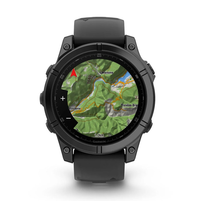 Смарт-годинник Garmin Fenix E 47mm AMOLED Slate Gray Steel with Black Silicone Band