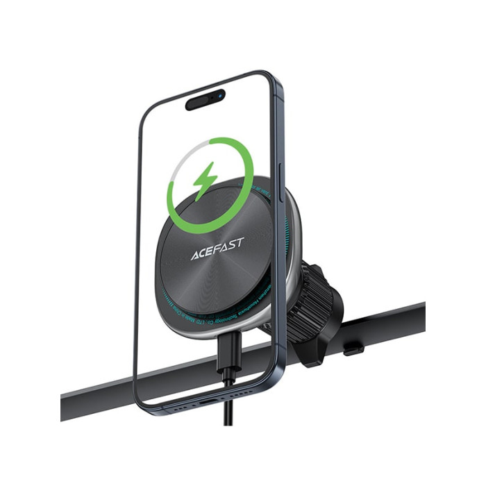 Тримач з безпровідною зарядкою Acefast D41 Wireless Air Vent Series 15W, Silver