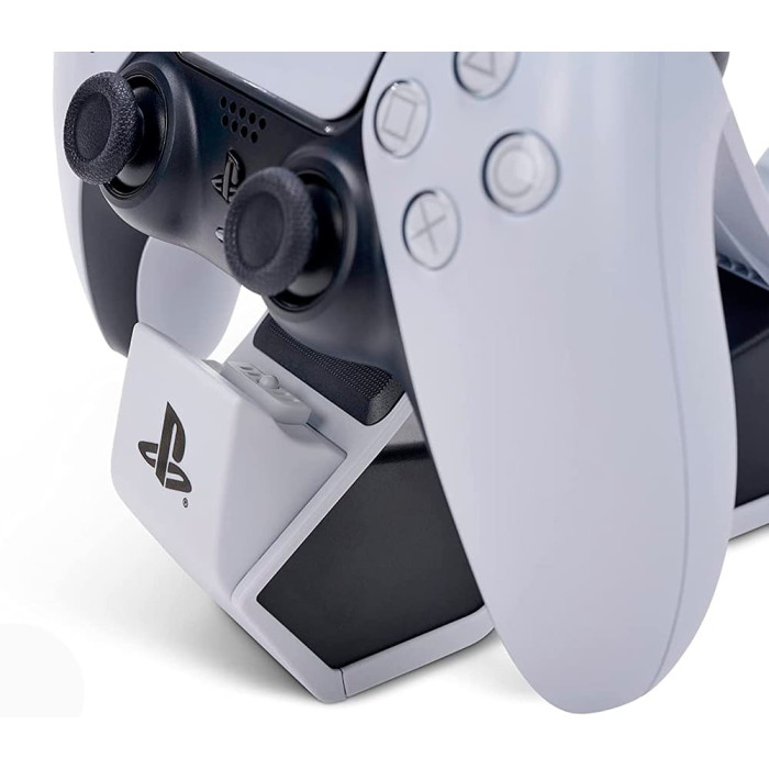 Зарядна станція для геймпадів Sony DualSense - PowerA Dual Charging Station, Black/White