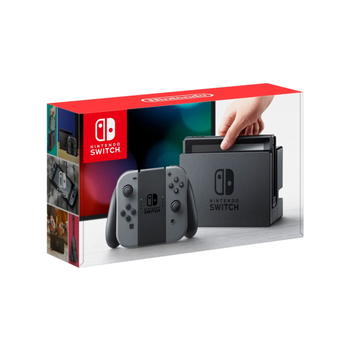 Портативна ігрова приставка - Nintendo Switch with Black and Gray Joy-Con (V2), Як новий