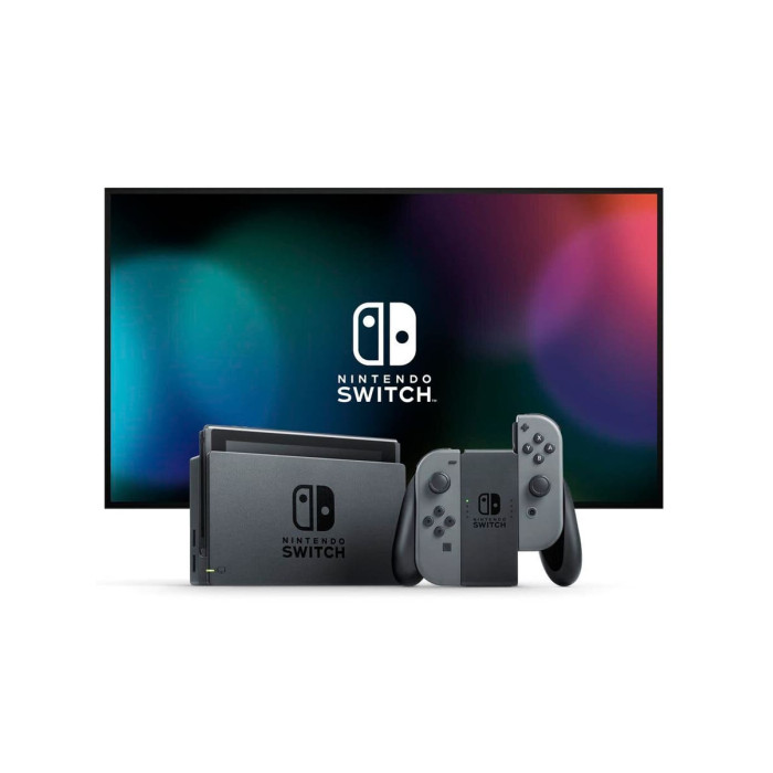 Портативна ігрова приставка - Nintendo Switch with Black and Gray Joy-Con (V2), Як новий