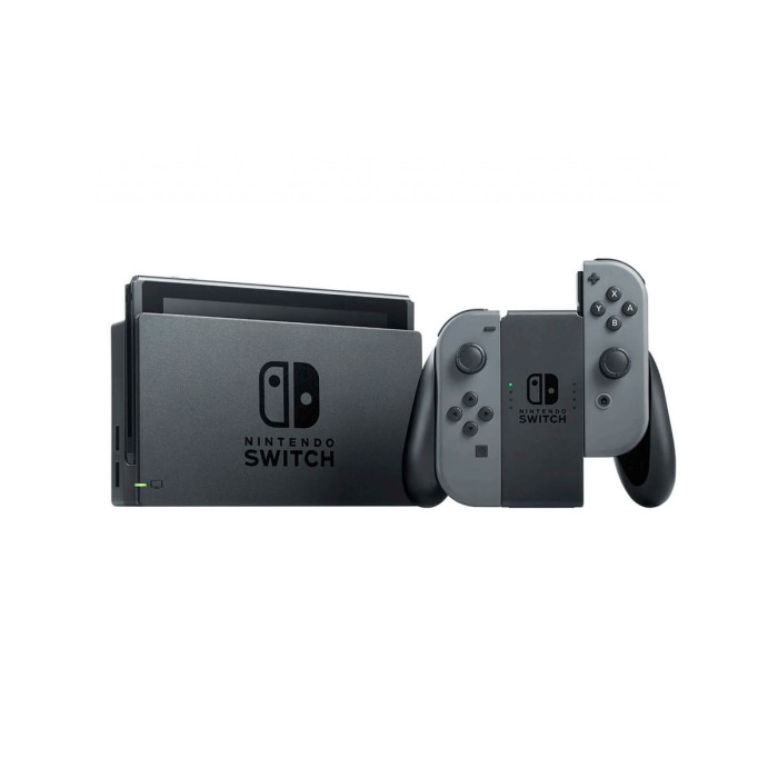 Портативна ігрова приставка - Nintendo Switch with Black and Gray Joy-Con (V2), Як новий
