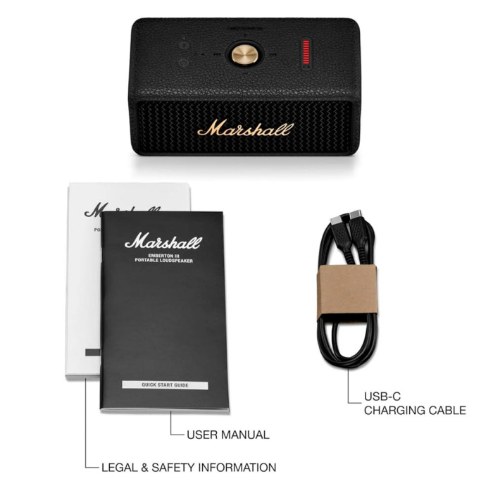 Портативна колонка Marshall Emberton III Black and Brass (UA)