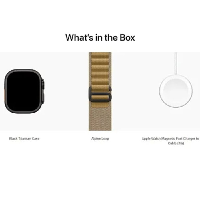 Apple Watch Ultra 2 2024 Black Titanium, Tan Alpine Loop (M), LTE