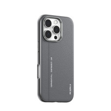 Чохол для iPhone 16 Pro Max - Blueo Leather MagSafe, Grey