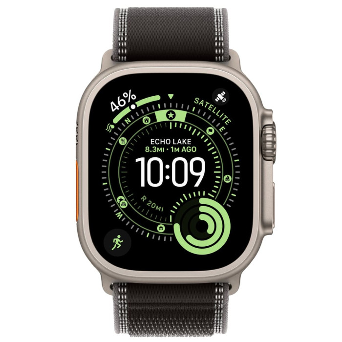 Apple Watch Ultra 3 Natural Titanium, Black/Charcoal Blue Trail Loo, (M/L), LTE