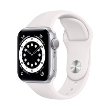 Apple Watch S6 40mm Silver, White Sport Band