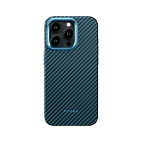 Чохол для iPhone 15 Pro - Pitaka Pro 4 Twill 1500D MagSafe, Black / Blue