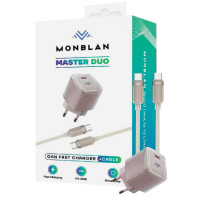 Зарядний пристрій - Monblan GaN USB-C to USB-C cable A1 Master Duo Series 30W, Titanium